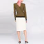 Shop (Women) Balmain FW21 Brown Stand Collar Trim Jacket WF0SK031-K330-UEE
