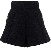 (Women) BALMAIN FW21 Embossed Button Tweed Casual Shorts Women’s Black WF0PA087C320-0PA (Women) BALMAIN FW21 Embossed Button Tweed Casual Shorts Women’s Black WF0PA087C320-0PA