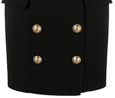 Sizing (W) BALMAIN FW21 高腰鈕扣設計黑色休閒裙 VF14004C208-0PA