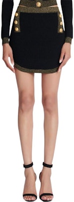 (W) 巴尔曼 FW22 黑色拼接钮扣中腰短款休闲裙 AF1LB189KD74-EAD Purchase (W) 巴尔曼 FW22 黑色拼接钮扣中腰短款休闲裙 AF1LB189KD74-EAD