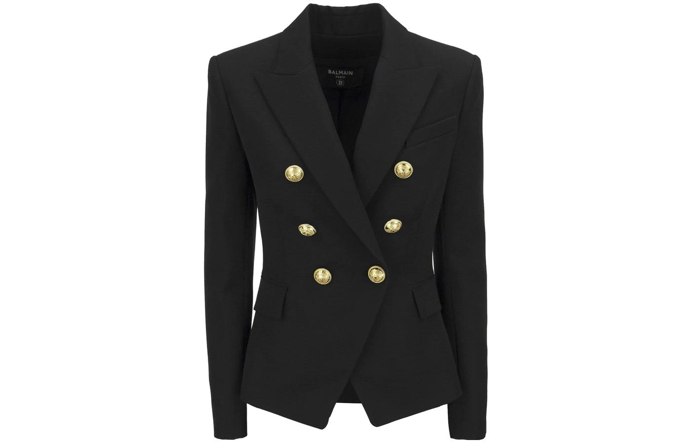 Order (W) 발망 FW22 블랙 더블 브레스트 캐주얼 블레이저 YF1SG000WB050000PA