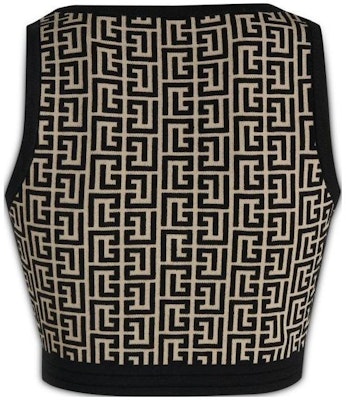 (Women) BALMAIN FW22 Black Logo Knit Cropped Vest. AF1AA017KB02-GFE Lookbook (Women) BALMAIN FW22 Black Logo Knit Cropped Vest. AF1AA017KB02-GFE