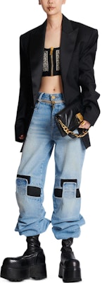 (Women) BALMAIN FW22 Black Logo Knit Cropped Vest. AF1AA017KB02-GFE Shop (Women) BALMAIN FW22 Black Logo Knit Cropped Vest. AF1AA017KB02-GFE