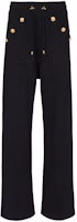 Order (W) BALMAIN FW22 Pantalones Negros Rectos y Holgados Casuales. AF1OB211JB13-0PA