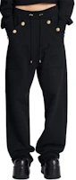 Purchase (W) BALMAIN FW22 Pantalones Negros Rectos y Holgados Casuales. AF1OB211JB13-0PA