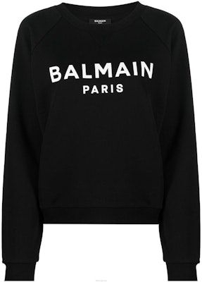 (W) 발망 FW22 블랙 로고 레터링 프린트 풀오버 스웻셔츠 YF0JQ001BB02-EAB Order (W) 발망 FW22 블랙 로고 레터링 프린트 풀오버 스웻셔츠 YF0JQ001BB02-EAB