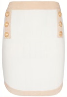 (Women) BALMAIN FW22 Colorblock Buttoned Mid-Waist Casual Skirt - White AF1LB189KD74G-DKA (Women) BALMAIN FW22 Colorblock Buttoned Mid-Waist Casual Skirt - White AF1LB189KD74G-DKA