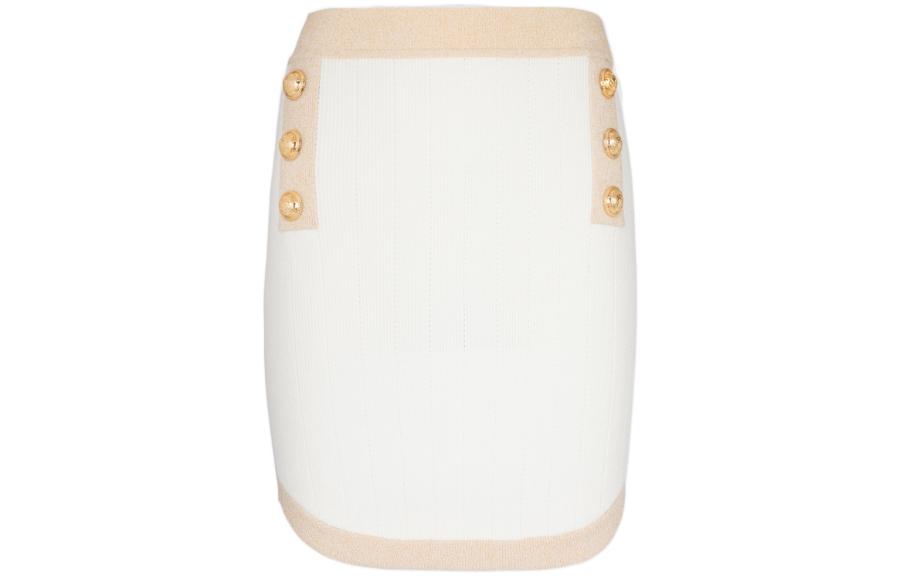 Order (W) 巴尔曼 FW22 拼色纽扣中腰休闲裙 - 白色 AF1LB189KD74G-DKA