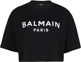 (Women) BALMAIN FW22 Cropped Logo Print T-Shirt Black AF1EE020BB02-EAB (Women) BALMAIN FW22 Cropped Logo Print T-Shirt Black AF1EE020BB02-EAB