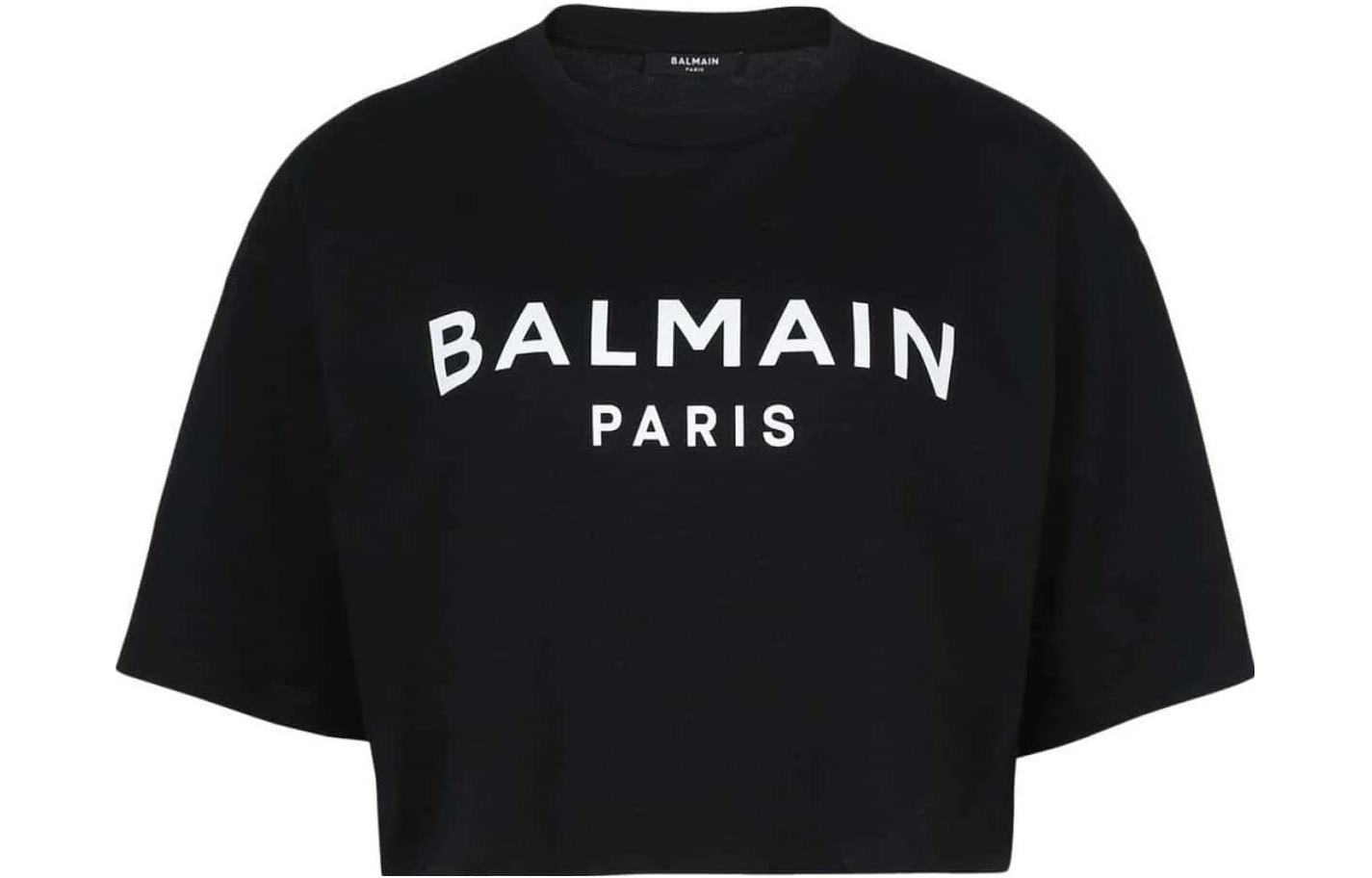 Order (W) BALMAIN FW22 Baju-T Cetakan Logo Hitam Pendek AF1EE020BB02-EAB