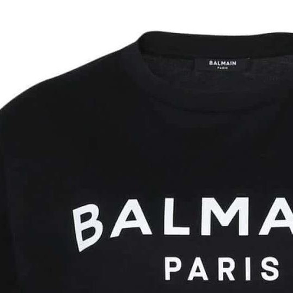 Sizing (W) BALMAIN FW22 Baju-T Cetakan Logo Hitam Pendek AF1EE020BB02-EAB