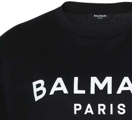 (W) 발망 FW22 크롭 로고 프린트 티셔츠 블랙 AF1EE020BB02-EAB Sizing (W) 발망 FW22 크롭 로고 프린트 티셔츠 블랙 AF1EE020BB02-EAB