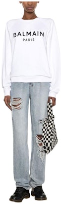 (Women) BALMAIN FW22 Letter Logo Print Crewneck Long Sleeve Sweatshirt. YF0JQ001BB02GABC4D Order (Women) BALMAIN FW22 Letter Logo Print Crewneck Long Sleeve Sweatshirt. YF0JQ001BB02GABC4D