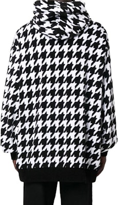 (W) BALMAIN FW22 徽標格紋印花連帽上衣 黑色 YH1JT00632JDEAB Shop (W) BALMAIN FW22 徽標格紋印花連帽上衣 黑色 YH1JT00632JDEAB