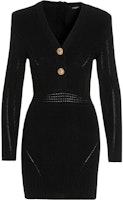 (Women) BALMAIN FW22 V-Neck Button Long Sleeve Dress Black YF0R8062KB390PA (Women) BALMAIN FW22 V-Neck Button Long Sleeve Dress Black YF0R8062KB390PA
