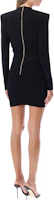 Purchase (Women) BALMAIN FW22 V-Neck Button Long Sleeve Dress Black YF0R8062KB390PA