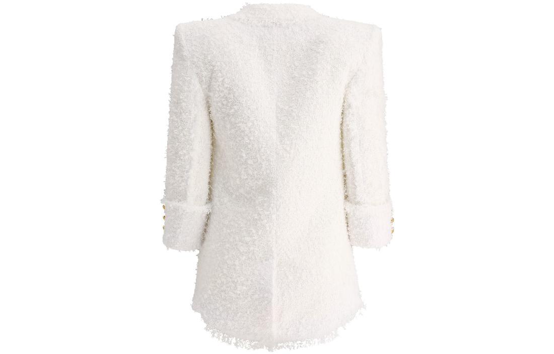 Lookbook (W) BALMAIN FW22 白色雙排扣毛邊長袖外套 YF1SG090XC67-0FA