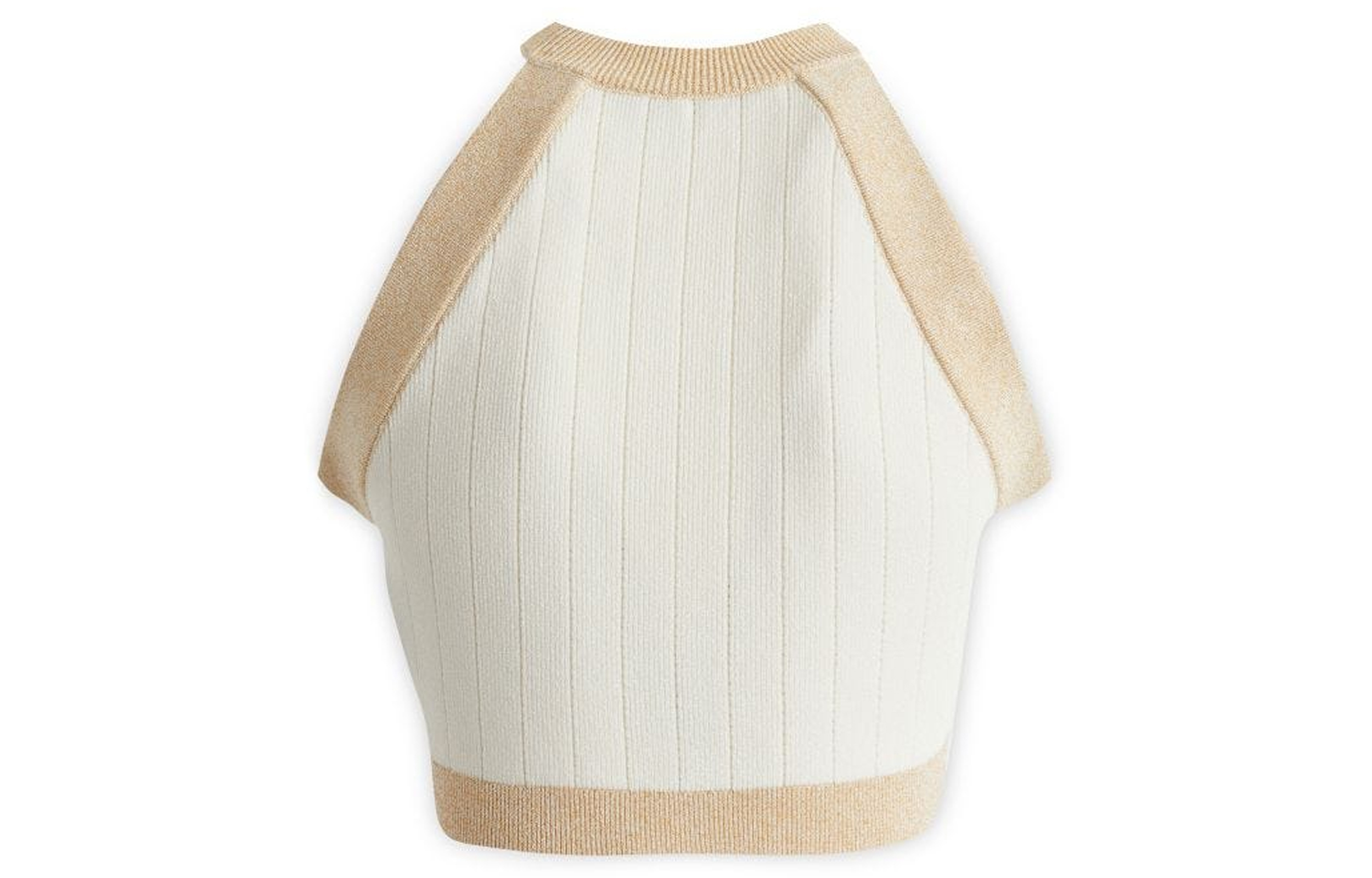 Lookbook (W) バルマン FW22 ホワイト スリムフィット ニットタンクトップ コントラストトリム付き AF1AB022KD74-GDK