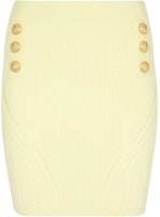 (Women) BALMAIN FW22 Yellow Ribbed Mini Skirt Casual Short Skirt. YF0LB192KB39-1AF (Women) BALMAIN FW22 Yellow Ribbed Mini Skirt Casual Short Skirt. YF0LB192KB39-1AF