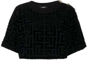 (Women) BALMAIN FW22 All-Over Logo Crewneck T-Shirt Women’s Black YF1AI050JD56EAP (Women) BALMAIN FW22 All-Over Logo Crewneck T-Shirt Women’s Black YF1AI050JD56EAP