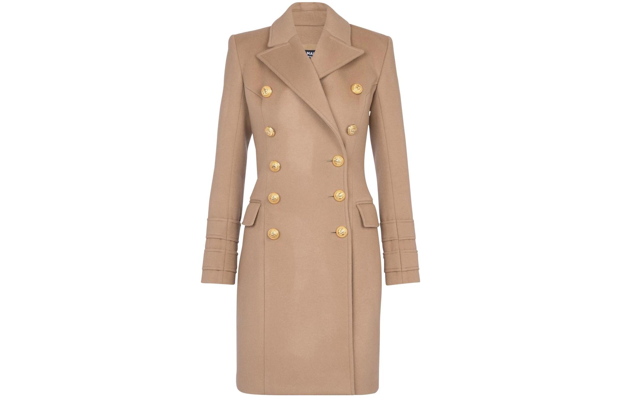 (Women) BALMAIN FW22 Double-Breasted Long Sleeve Coat Women’s Brown. YF0UB065WB508KC 圖 2
