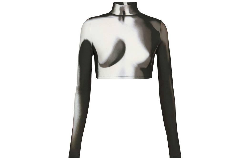 Order (W) 발망 FW22 페인트 스플래터 슬림핏 하이넥 크롭탑 여성용 그레이 YF0AO195JE21EAB