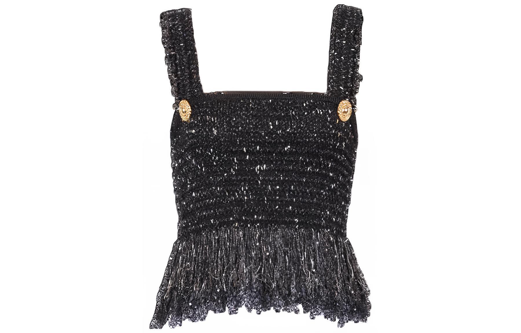 (Women) BALMAIN FW23  Black Cropped Tank Top with Zipper Detail CF1AA011-KF46-EAD