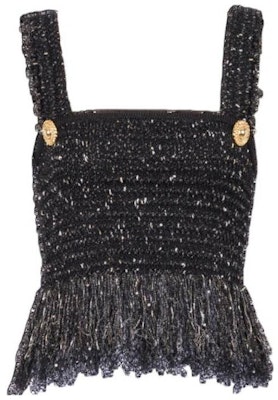 (W) 巴尔曼 FW23 黑色拉链细节短款背心 CF1AA011-KF46-EAD Order (W) 巴尔曼 FW23 黑色拉链细节短款背心 CF1AA011-KF46-EAD