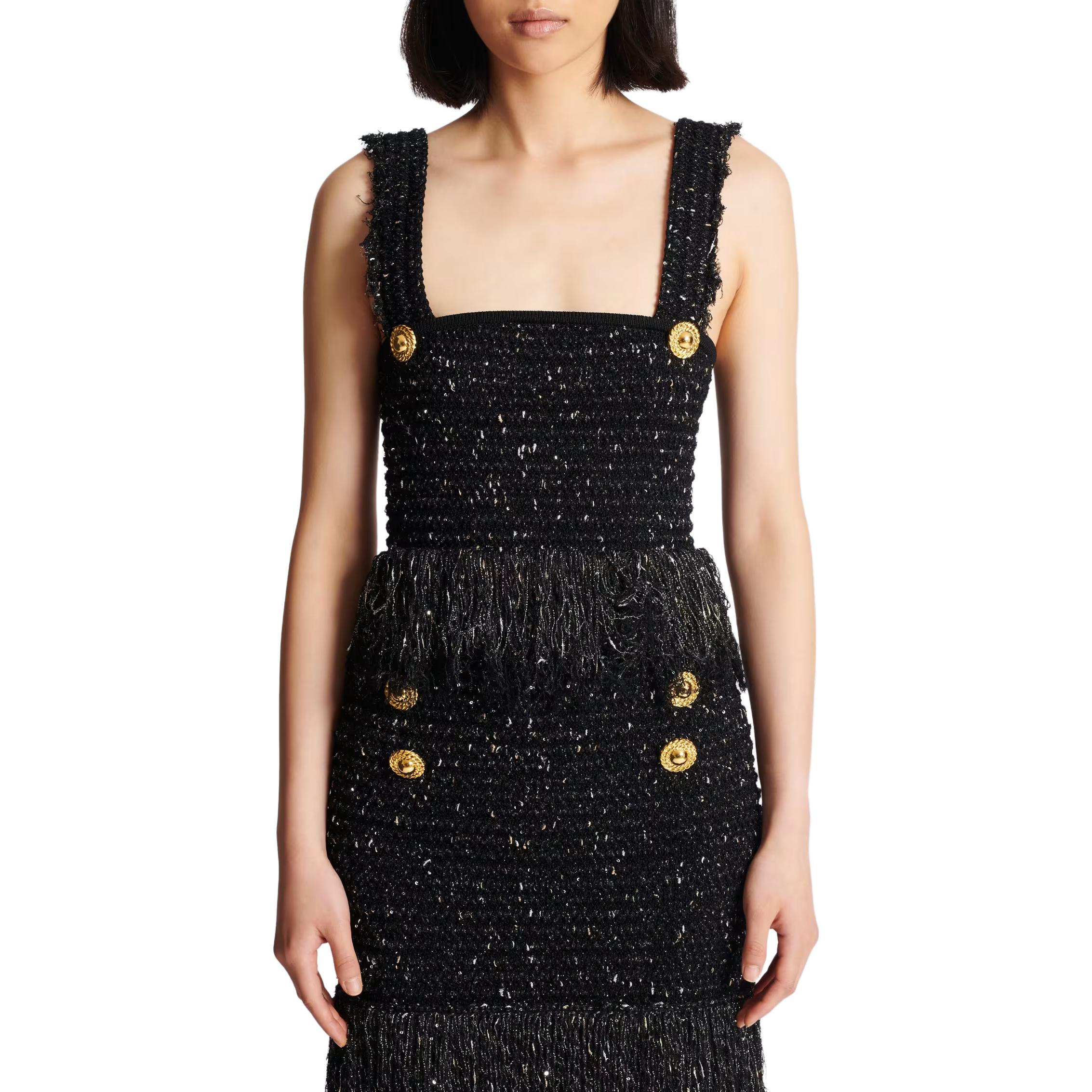 Shop (W) 巴尔曼 FW23 黑色拉链细节短款背心 CF1AA011-KF46-EAD