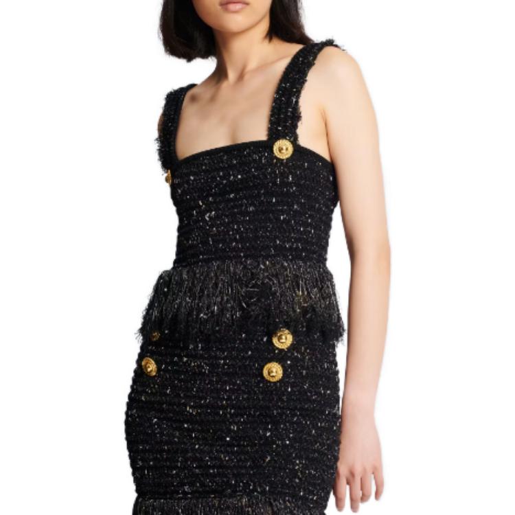 Purchase (W) 巴尔曼 FW23 黑色拉链细节短款背心 CF1AA011-KF46-EAD