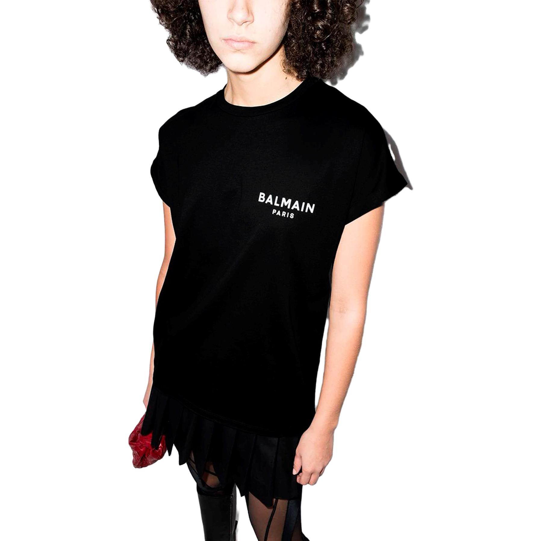 (Women) BALMAIN FW23  Black Logo Print Crewneck Regular Fit T-Shirt BF1EF010-BB01-EAB 圖 4