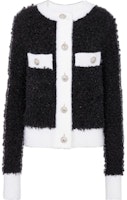 (Women) BALMAIN FW23 Contrast Knit Cardigan Black BF0KL125KF19-EER (Women) BALMAIN FW23 Contrast Knit Cardigan Black BF0KL125KF19-EER