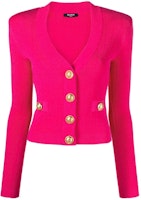 (Women) BALMAIN FW23 Slim Fit Single-Breasted Knit Cardigan CF1KL007-KB07-4DK (Women) BALMAIN FW23 Slim Fit Single-Breasted Knit Cardigan CF1KL007-KB07-4DK