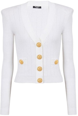 (W) 巴尔曼 FW23 修身单排扣针织开衫 CF1KL007-KB07-4DK Cheap (W) 巴尔曼 FW23 修身单排扣针织开衫 CF1KL007-KB07-4DK