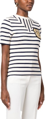 (W) BALMAIN FW23 條紋印花短袖圓領T恤 白色 BF1EF08077JG-PWG Purchase (W) BALMAIN FW23 條紋印花短袖圓領T恤 白色 BF1EF08077JG-PWG