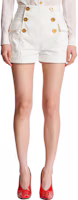 Shop (W) 巴爾曼 FW23 女士高腰雙排扣白色牛仔短褲 CF1MA012DB69-0FA