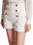 Sizing (W) 巴爾曼 FW23 女士高腰雙排扣白色牛仔短褲 CF1MA012DB69-0FA