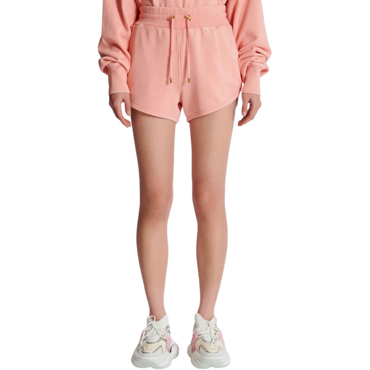 Details for (W) 巴尔曼FW24粉色抽绳短裤刺绣标志款式短裤 DF1OA041-BC76-OIQ