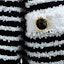 Details for (Women) BALMAIN FW24 Striped Tweed V-Neck Long Sleeve Jacket Black White DF1SK666-MF24-EAB