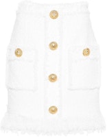 (Women) BALMAIN FW24 White Tweed High-Waist Skirt with Embossed Buttons. DF1LBA20-XC67-0FA (Women) BALMAIN FW24 White Tweed High-Waist Skirt with Embossed Buttons. DF1LBA20-XC67-0FA