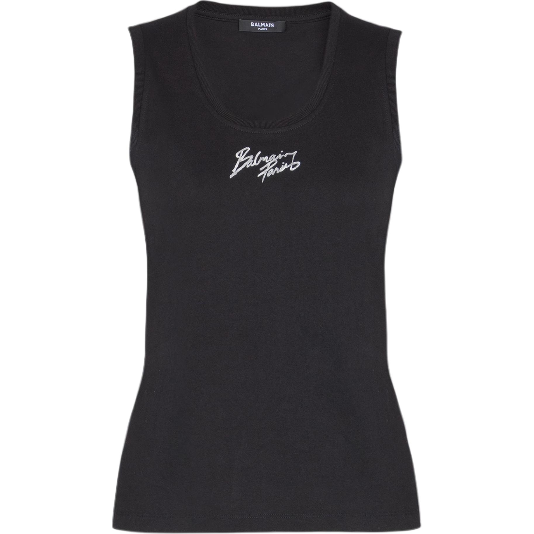 (Women) Balmain FW25 Ribbed Knit Tank Top GF1EB075-BD40-EAB