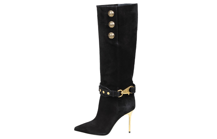 (Women) Balmain High-Top Boot 'Black Velvet' WN1TA567LCTA0PA
