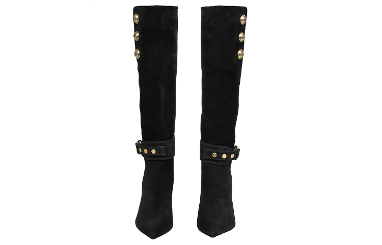 Lookbook BALMAIN巴爾曼 絨面革 高筒靴 9.5cm 女款 黑色