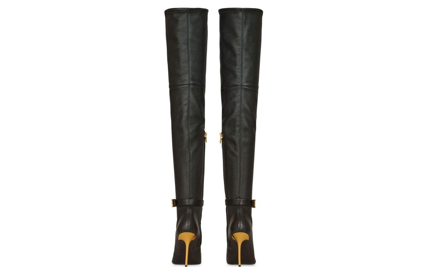 Lookbook BALMAIN巴爾曼 皮革 百搭簡約 高筒靴 9.5cm 女款 黑色