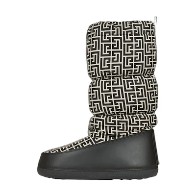 (W) Balmain High-Top Boots 'Ivory Black'
