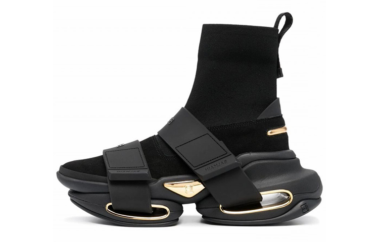 (W) Balmain High-Top RNNR 'Black Leather'