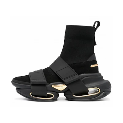 (W) Balmain High-Top RNNR 'Black Leather'