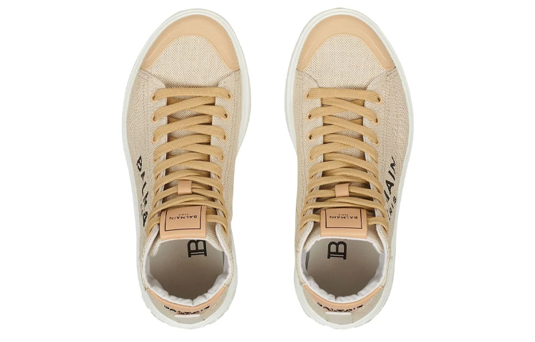 (W) Balmain High-Top Sneakers 'Beige Logo Print' 圖 4