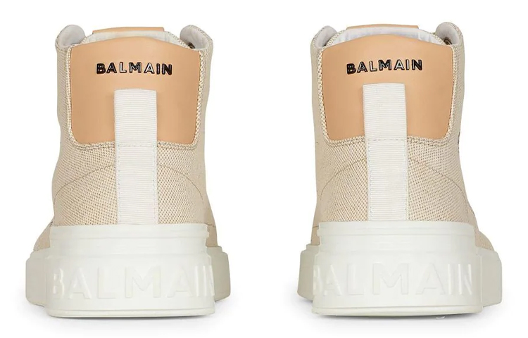 (W) Balmain High-Top Sneakers 'Beige Logo Print' 圖 5