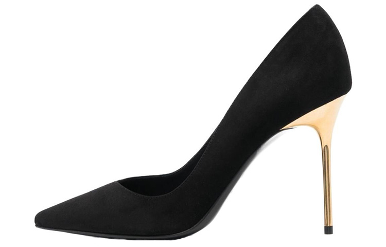 (W) Balmain High-Top Suede Heels 'Black Fashion'